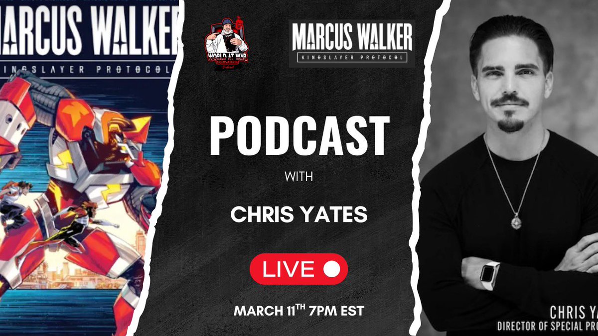 Worldatwarcomic's tweet photo. Live at 7pm eastern with Chris Yates to talk Marcus Walker which is live on Kickstarter! 

Check it out here
https://t.co/rEiSdC9YjQ

Watch live here! 
https://t.co/s1W2U1eN2b https://t.co/a1u9JwNimH