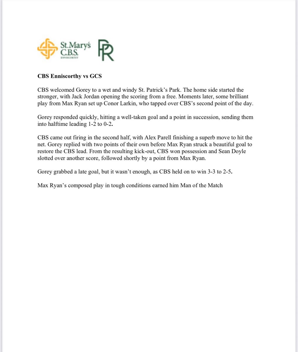 St Mary's CBS Enniscorthy, An Edmund Rice School tweet media