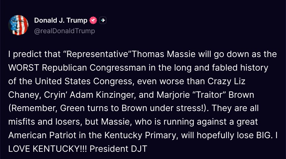 Donald J Trump Posts TruthSocial tweet media