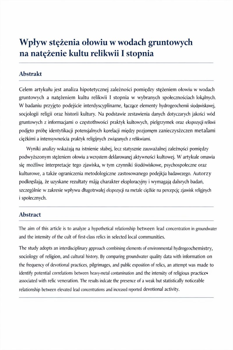 Konferencja naukowa IWD 2026 w Katowicach już jutro. Artykuł gotowy. Spodziewam się ożywionej dyskusji.