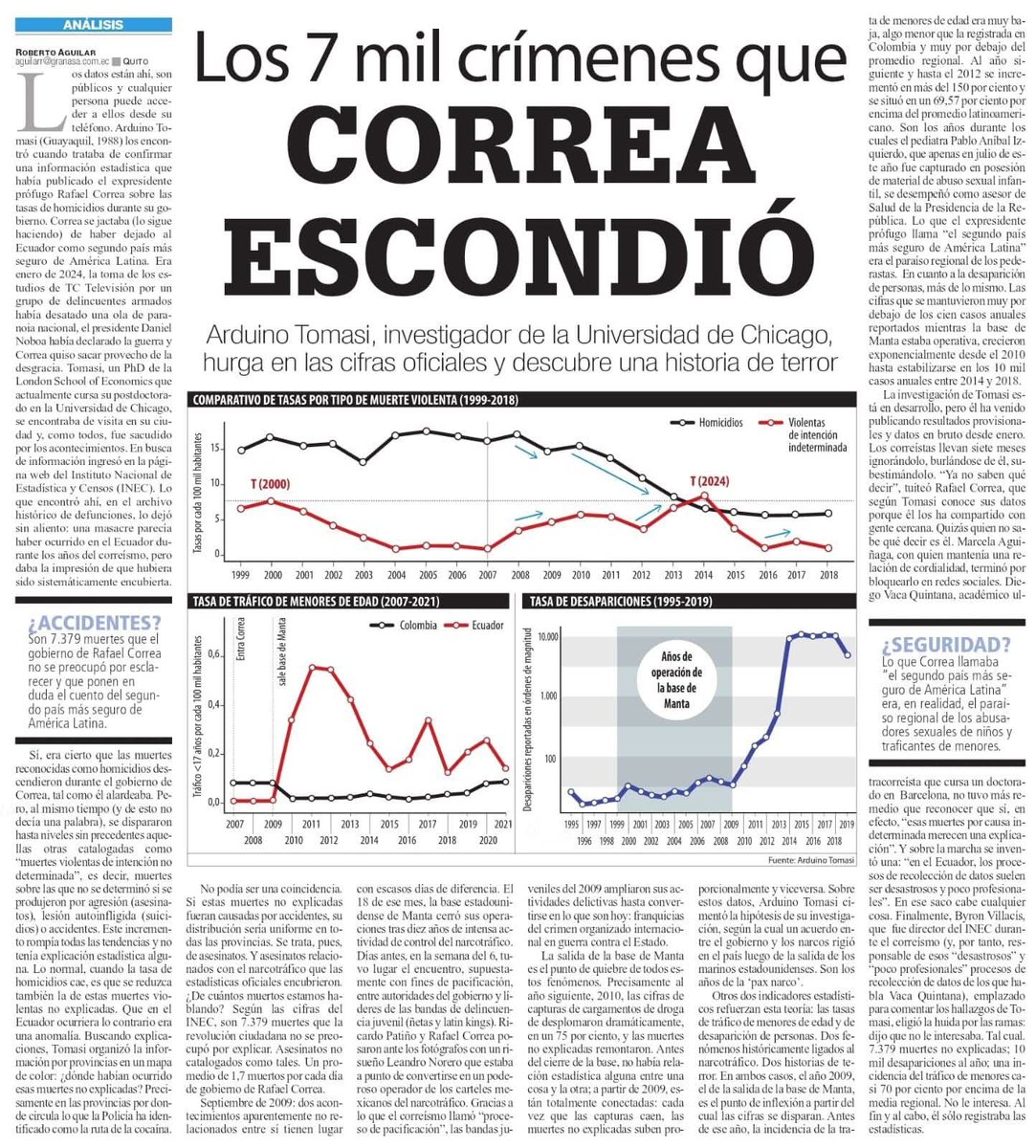 JesusOr_Ecu's tweet photo. @MoniVelasquezV Durante el Gobierno de Rafael Correa, se hizo un abracadabra en los registros públicos de muertes violentas que escondió la realidad durante esos años
#ArduinoTomasi lo descubrió y es claro
@DanielNoboaOk https://t.co/oM49N4KSd4