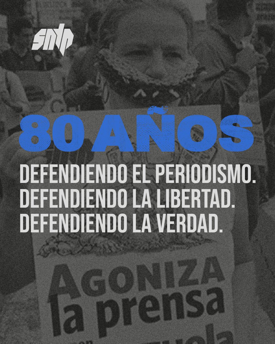 sntpvenezuela's tweet image. El #SNTP cumple 80 años defendiendo el periodismo, las libertades y los derechos de los trabajadores. 
El reto sigue siendo enorme: reconstruir las condiciones para que el periodismo pueda ejercerse con libertad,   seguridad y mejores condiciones laborales.
📢 Este jueves 12 de
