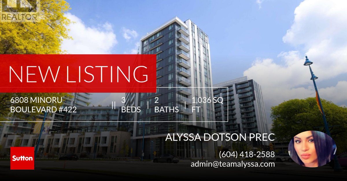 teamalyssa3's tweet photo. 📍 New Listing 📍 Take a look at this fantastic new property that just hit the market located at 6808 Minoru Boulevard #422 in Richmond. Reach out here or at (604) 418-2588 for more information

Alyssa Dotson Personal Real Estate C... https://t.co/Phyz3rOTDq https://t.co/pjeFGV3rlX