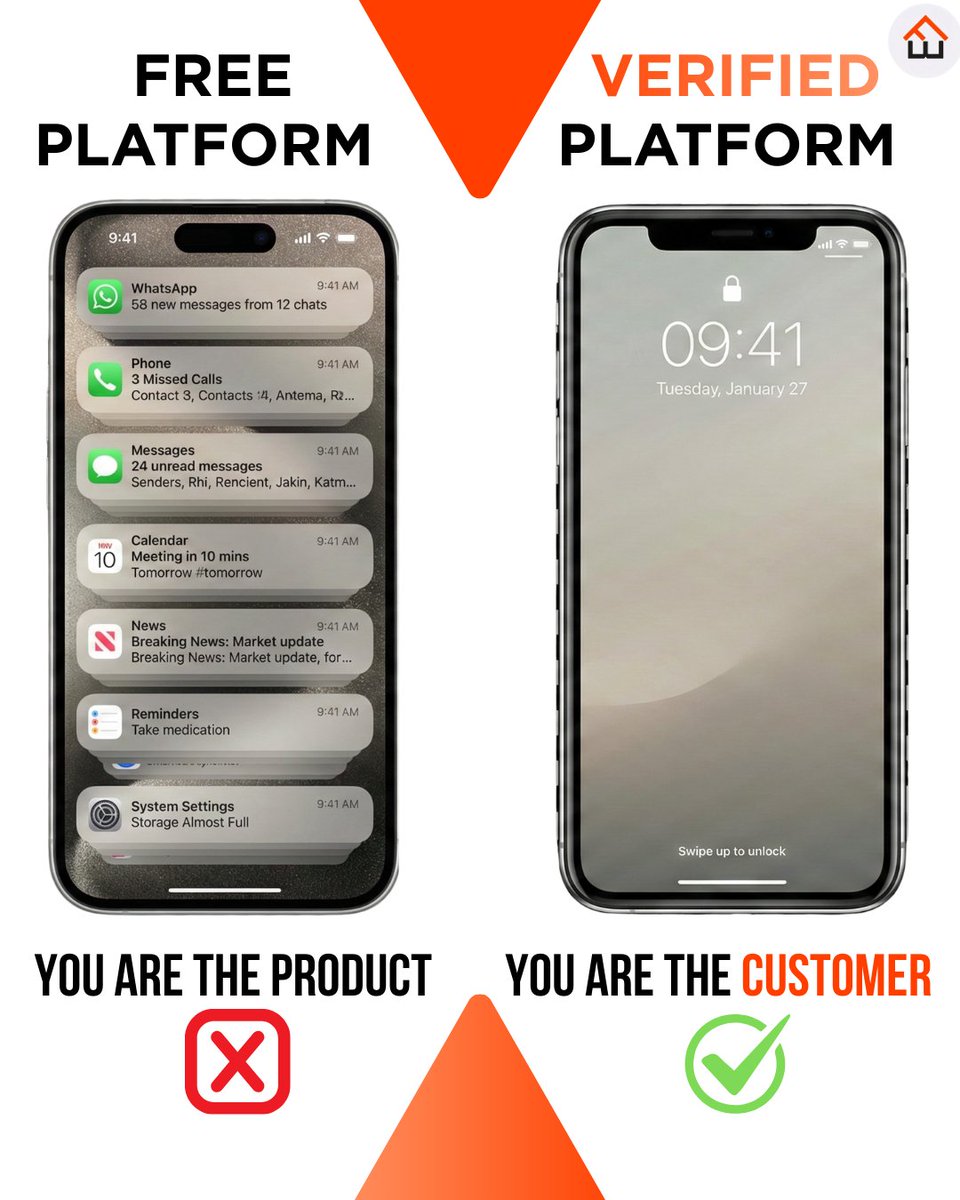 wallsnfences's tweet photo. Free = anyone.
Verified = people who actually matter.
The difference is everything. 🔐
.
.
.
.
.
.
#wallsnfences #indianrealestate #homebuying  #PropTech https://t.co/T0US2GDf42