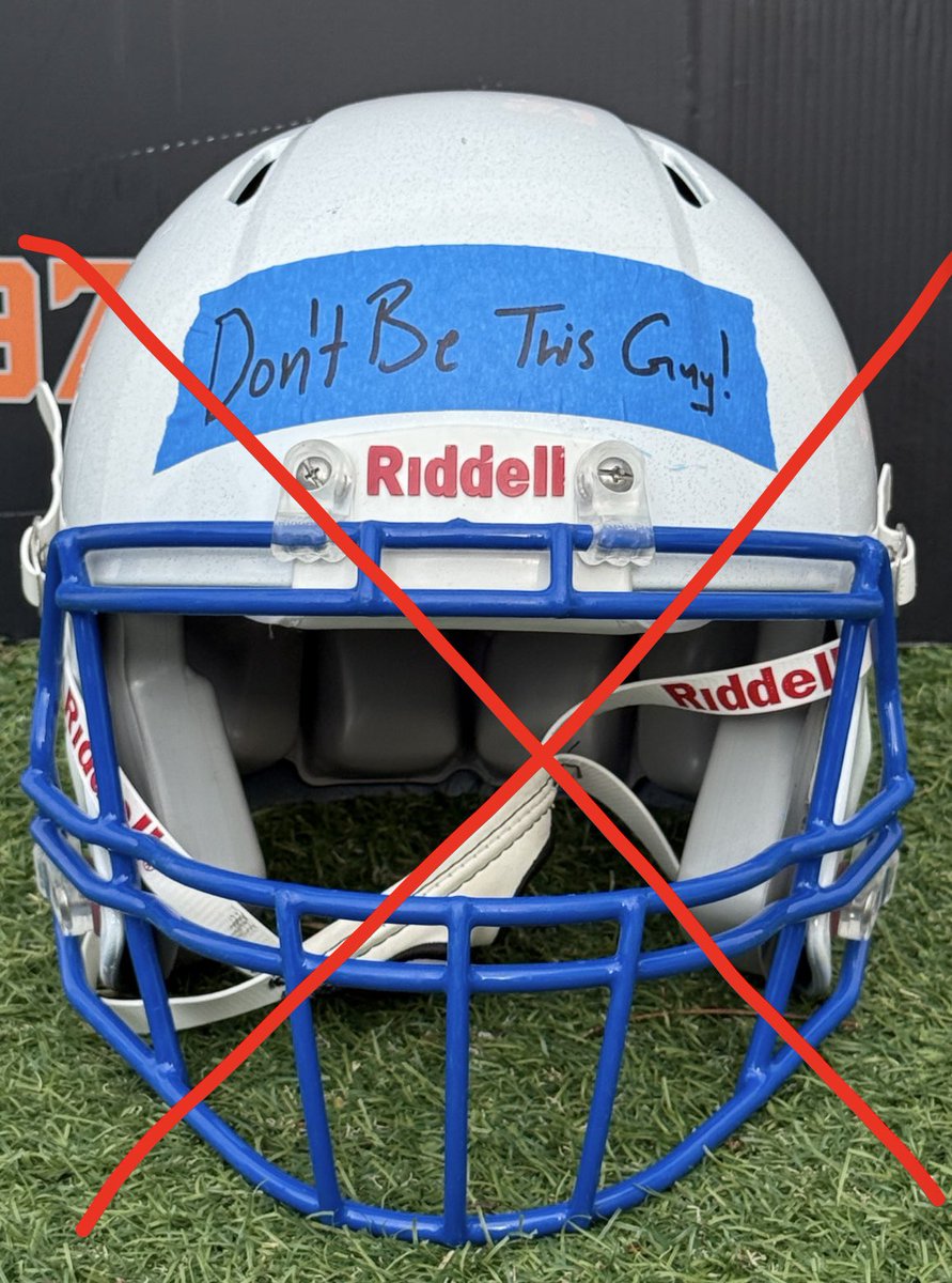 97_sports's tweet photo. Don’t be this guy! Ditch the tape! Get you some branded, custom, camp ID decals!  With spring on the way, these are great for spring practice  and summer camp to identify your players helmets and who they are! #helmetdecals #campidtags https://t.co/onffKP78GM