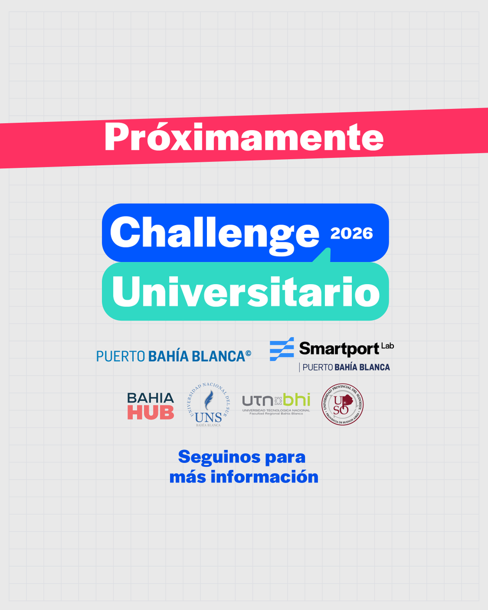 SmartPortLab's tweet photo. 🚀 Se viene el Challenge Universitario 2026

Una iniciativa que conecta talento universitario con desafíos del ecosistema portuario–industrial de Bahía Blanca.

📅Muy pronto se abrirá la convocatoria para equipos de estudiantes

Info: https://t.co/1zYVdKIHre https://t.co/eMjts4hPuy