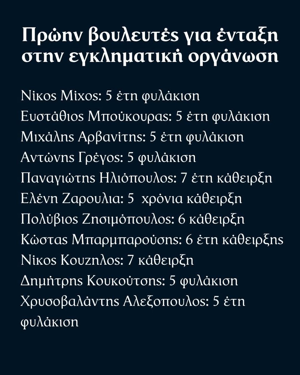 Μετά από 13 χρόνια δικαστικών αγώνων έπεσε η αυλαία και επικυρώθηκε από το Πενταμελές Εφετείο Αθηνών ότι η Χρυσή Αυγή ειναι  εγκληματική οργάνωση και οι δικαστές διατήρησαν όλες τις ανώτατες ποινές που είχαν επιβληθεί στα αρχηγικά στελέχη της οργάνωσης.
