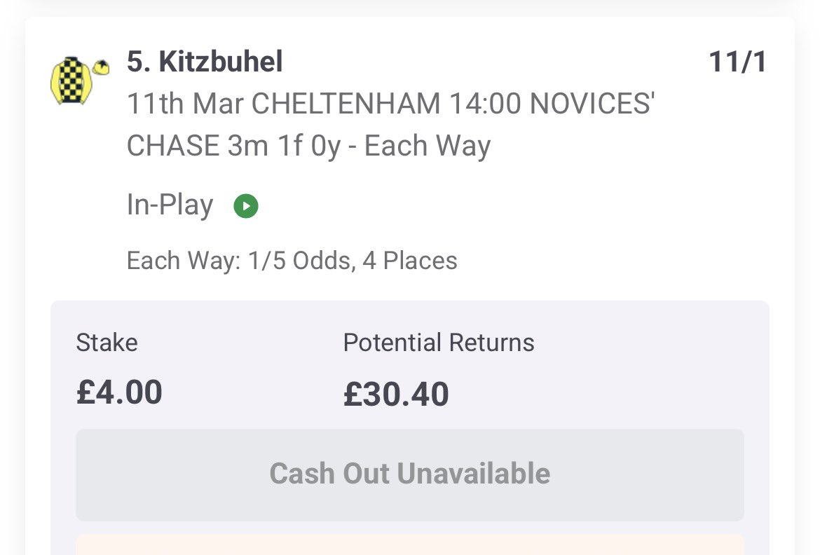 Dam wish I did more. Another winner. #cheltenham