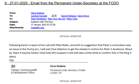 PolitlcsUK's tweet photo. 🚨 NEW: Donald Trump chose not to object to Peter Mandelson’s appointment as US Ambassador after being asked by the Foreign Office https://t.co/VfAOITp7fW