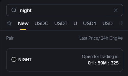 あと1時間切りました!!

🚨速報：世界トップの暗号通貨取引所の一つであるBinance に$NIGHTが上場します 。

Binanceは2026-03-11 15:30（UTC）にNIGHTを上場し、USDT、USDC、BNB、TRYペアとの取引を開始します🔥 
これはMidnightのメインネットローンチを前にした、大きなイベントです🚀

＃NIGHT