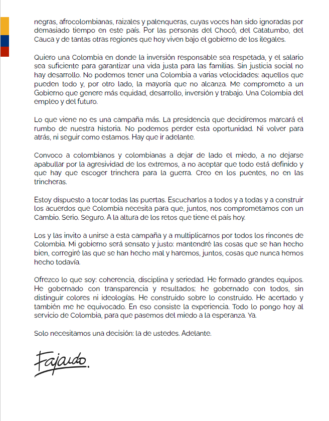 pcolmenares's tweet photo. El único líder que a sido #Coherente y #Consistente , nos escribe de manera franca y nos invita a cambiar el futuro del país. Yo me uno a su llamado, los invito a tod@s a sumarse. El momento es ahora.
https://t.co/dZdGNyQ7Ev
#AdelanteConFajardo https://t.co/hHfDDN4anl
