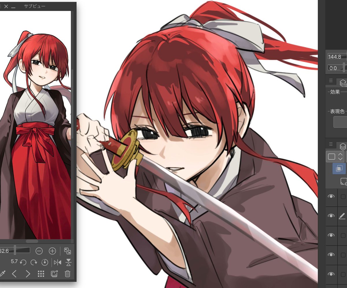 らくがっき
髪の塗り結構良き