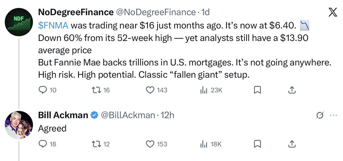 The Pershing Square $PS IPO will be lit 🔥 $FNMA $FMCC