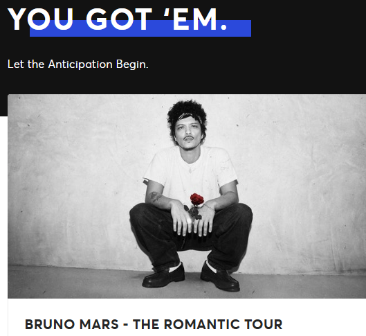 peter, we coming for you!!! @sofistadium @brunomars #theromantic