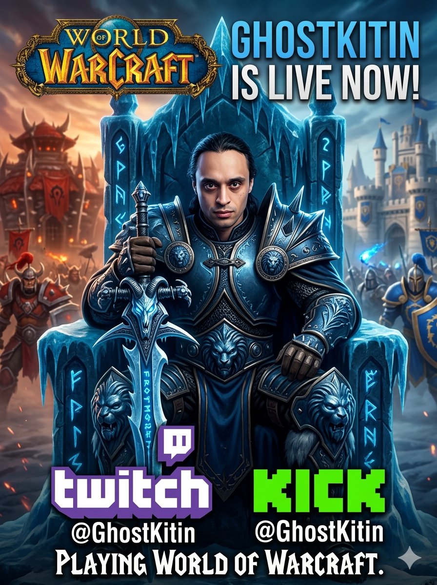 GhostKitin's tweet image. GhostKitin is live on Twitch #twitch @Twitch #wow @Warcraft @Blizzard_Ent #streamercommunity #gamer #TrumpEpsteinCoverUp #trumpaffordabilitychaos #teamGhostKitin