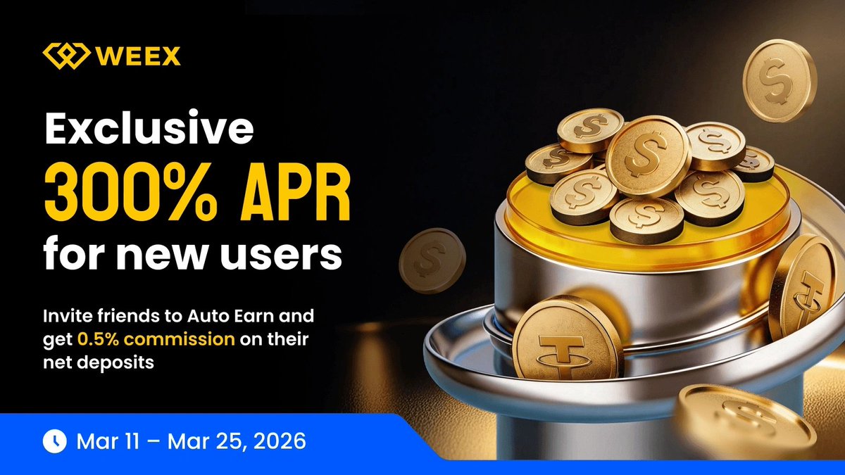 300% de APR em Cripto? Já está no ar na WEEX!
A nova promoção Auto Earn permite que os usuários gerem renda passiva com rendimentos turbinados.

Destaques do Evento:
🔥 Até 300% de APR

🔥 Convide amigos e aumente seus ganhos

🔥 Evento por tempo limitado

Comece a render agora: