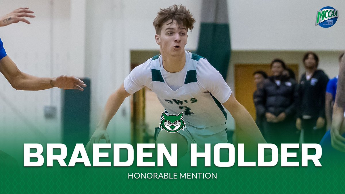 OCCAthletics_'s tweet photo. Congrats to Braeden Holder for taking home MCCAA Eastern Conference Honorable Mention honors๐๐
#OwlNation #MCCAA #NJCAAMBB https://t.co/RqAOdzjRFM