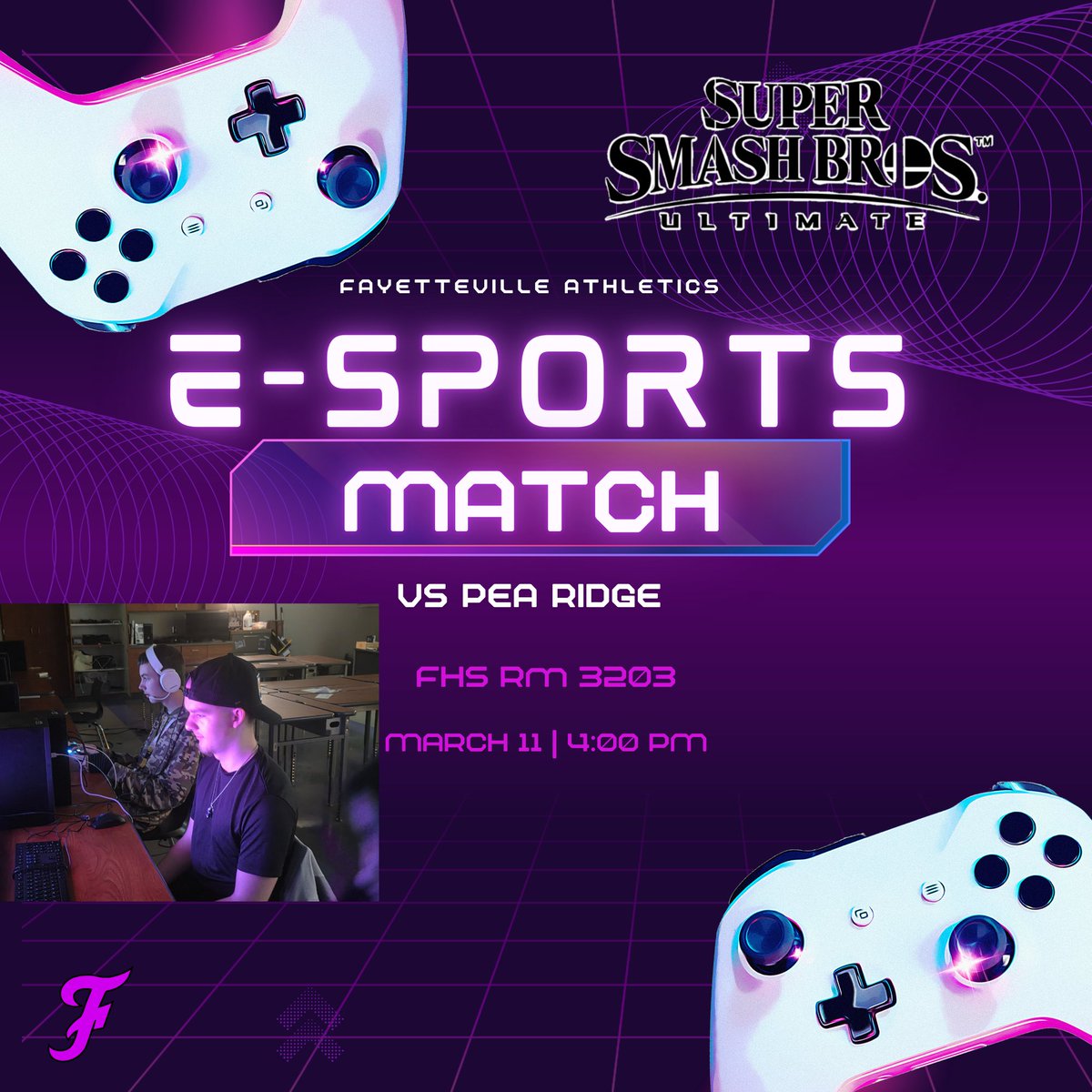FayBulldogs's tweet image. 🚨 Game Day Update! 🚨

Esports are going LIVE in Room 3203 🎮
Baseball has been moved to our home field vs the Van Buren Pointers ⚾

Let’s pack the room, hit the stands, and show up with that PURPLE PRIDE 💜🔥

#PurplePride #GameDay #SupportOurTeam