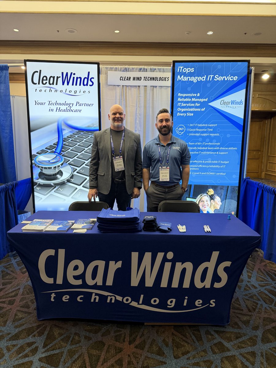 clearwindstech's tweet image. We had an excellent time at HLA this year and truly appreciate the healthcare organizations we partner with. If you’re in healthcare and need a reliable IT partner for your systems, security, or support, we’d be glad to help. 🏥 #ITcompany #clearwindstechnology #HLA #HealthcareIT