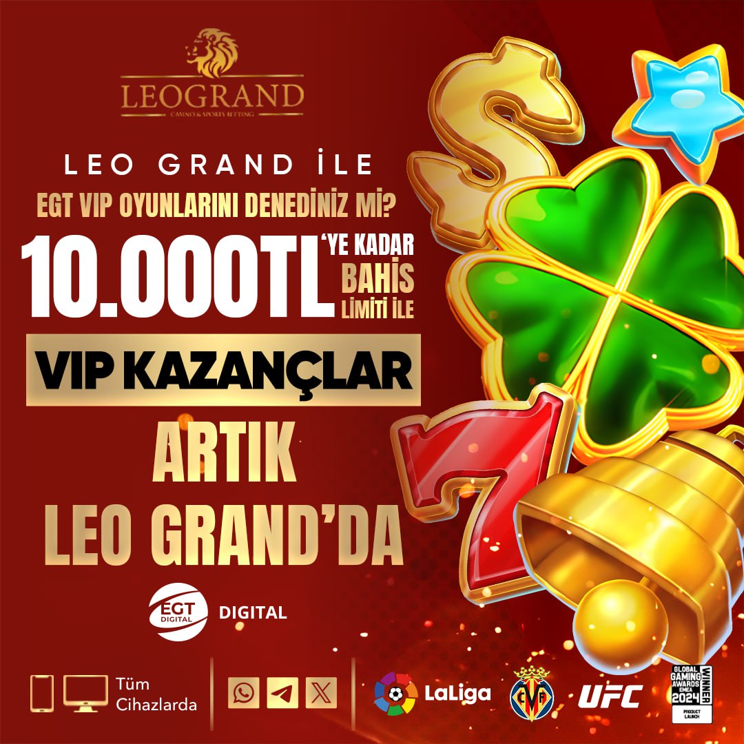 Standart oyunlar sana yetmiyorsa burası senin yerin.
LEO GRAND’de EGT DIGITAL VIP oyunları ile 10.000 TL bahis limiti aktif!
Gerçek VIP’lerin tercih ettiği casino deneyimi burada başlıyor.
👉 t2m.io/leogrand

#egt #vipoyunlar #leogrand #casino TRT'ye