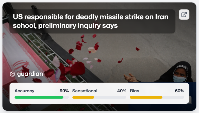 rfalabs's tweet photo. The Guardian and 3 other sources report: US military investigation finds Washington directly responsible for the fatal missile strike on an Iranian school. #USIran Relations #MiddleEastConflict #GlobalSecurity

https://t.co/a0kmuM07uG https://t.co/ypB9En4vXZ