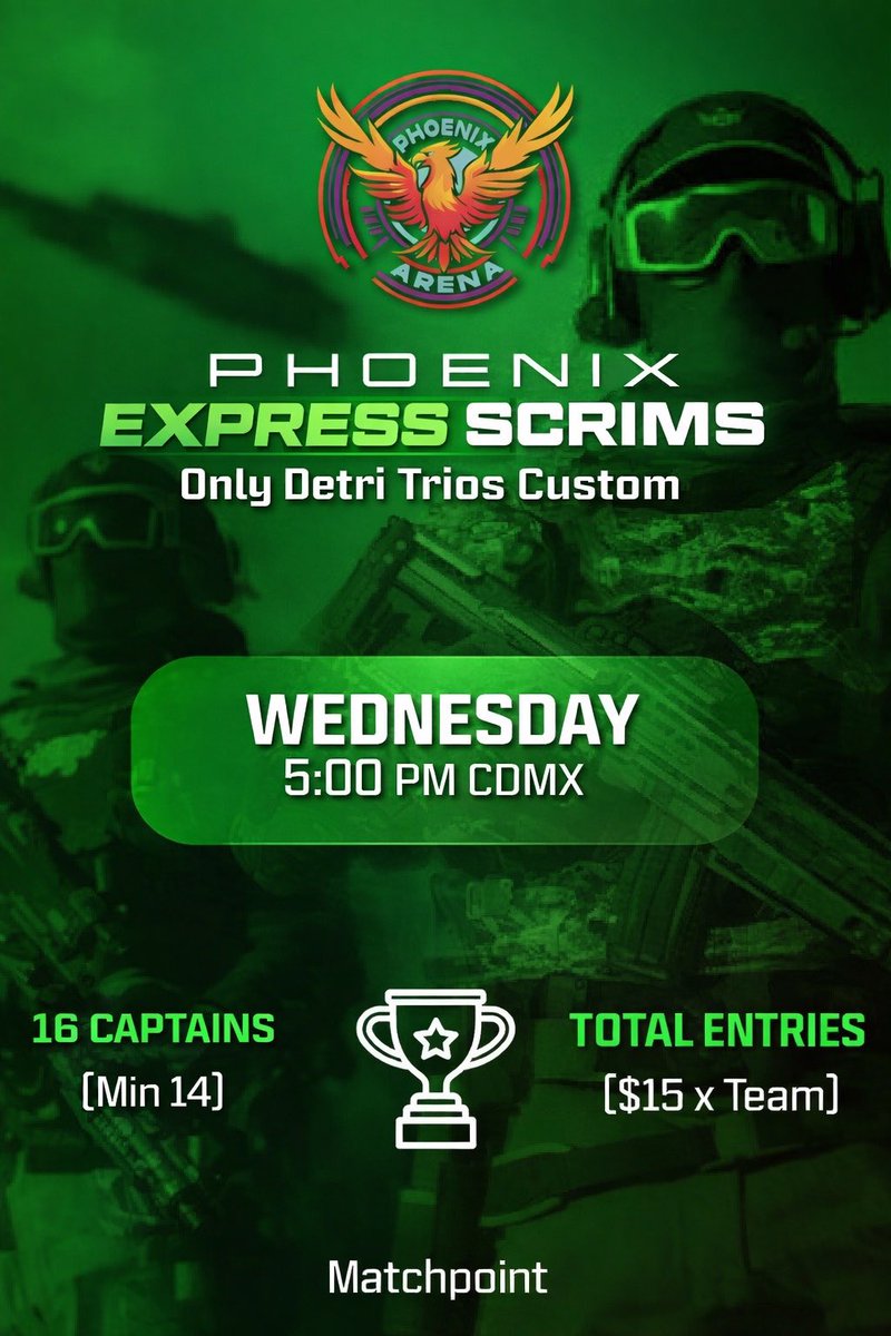 🔥🐦‍🔥 Phoenix Havens Hallow 🔥🐦‍🔥
🔥🐦‍🔥Only Detris Express 🐦‍🔥🔥 

📆: Wednesday March 11th 5:00 CDMX 
🎟: 16 teams 
🌎: NAC 
💰: $15 per team 
📈: 120 MP 

Admin: <a href="/PePeR2011/">PHNX Pepper</a>