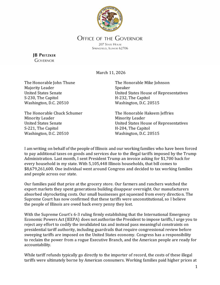 Governor JB Pritzker tweet media