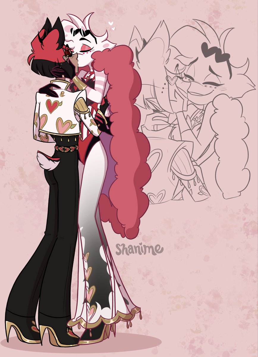 Late Valentines smoochies🤭

#hazbinhotel #angeldust #alastor #radiodust