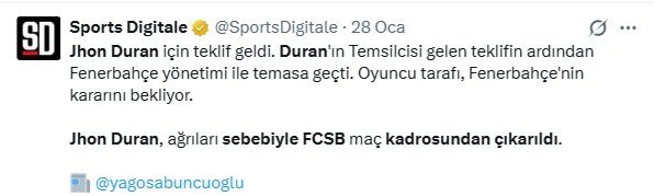 _vlknylmz's tweet image. Sadettin Saran: “Jhon Duran kendini takımın önünde tutmaya başladı ve Bükreş maçına gitmeyeceğini söyledi. Bu benim için son damlaydı. Fenerbahçe’de kimse maç seçemez.”

Hımm ağrıları mı varmış Yağız?😂