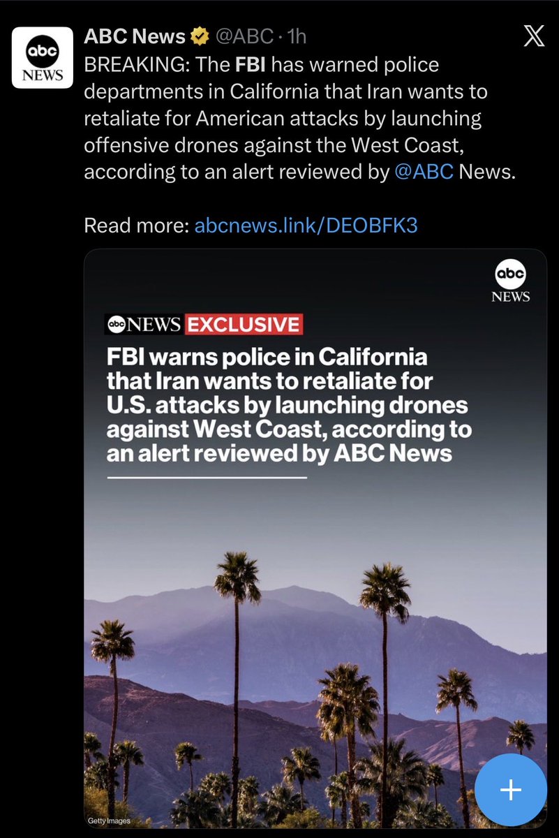 Tenocracy's tweet image. #FalseFlagAlert :
The narrative of “Iranian drones attack the U.S. coast” makes no technical sense.
Iran’s long-range drones reach about 2,000km.  
Iran is 10,000+km away from the U.S. mainland.
If drones appear off the American coast, they didn’t fly from Iran.
Ask who did that?