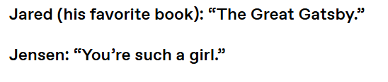 That old Jared + Jensen interview by Veronica Bianchi offered quite a few gems. 🥰🤣