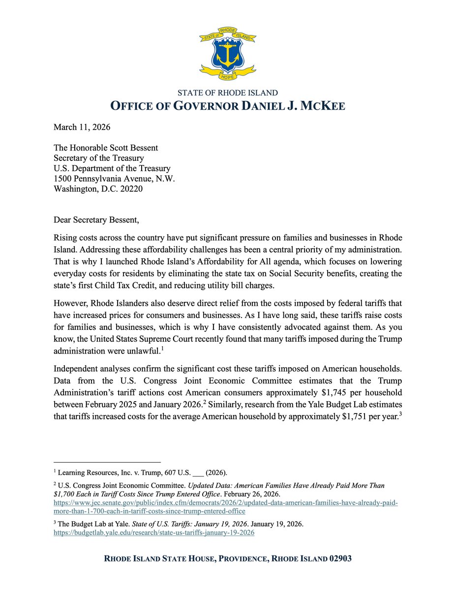 Governor Dan McKee tweet media