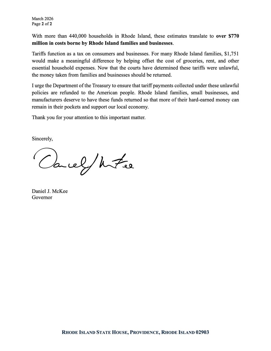 Governor Dan McKee tweet media