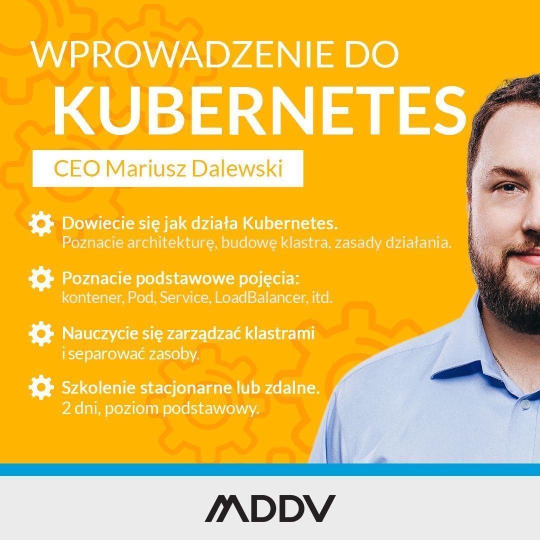 mddvpl's tweet photo. Początki są trudne? Nie zawsze! Jeśli wybierzesz szkolenie "Wprowadzenie do Kubernetes", Twoje początki będą znacznie prostsze - zadba o to nasz CEO, Mariusz Dalewski.
Nie czekaj, zobacz najbliższe terminy i zarezerwuj miejsce: https://t.co/ogs0A6zSZL https://t.co/iT5Zy5p389