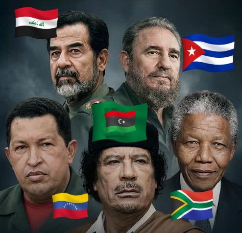 PamphletsY's tweet photo. 🚨 🇺🇸🛢️— They Warned Us...
🇨🇺 Castro
🇿🇦 Mandela
🇮🇶 Saddam
🇱🇾 Gaddafi
🇻🇪 Chavez https://t.co/H4MO7AfYa8