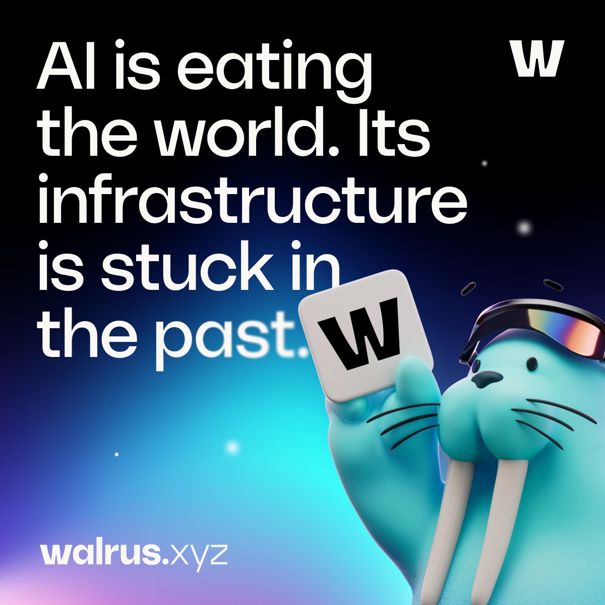 WalrusProtocol's tweet photo. 87% of AI projects fail before reaching production due to data quality problems. The future of AI depends on verifiable data. Meet Walrus.