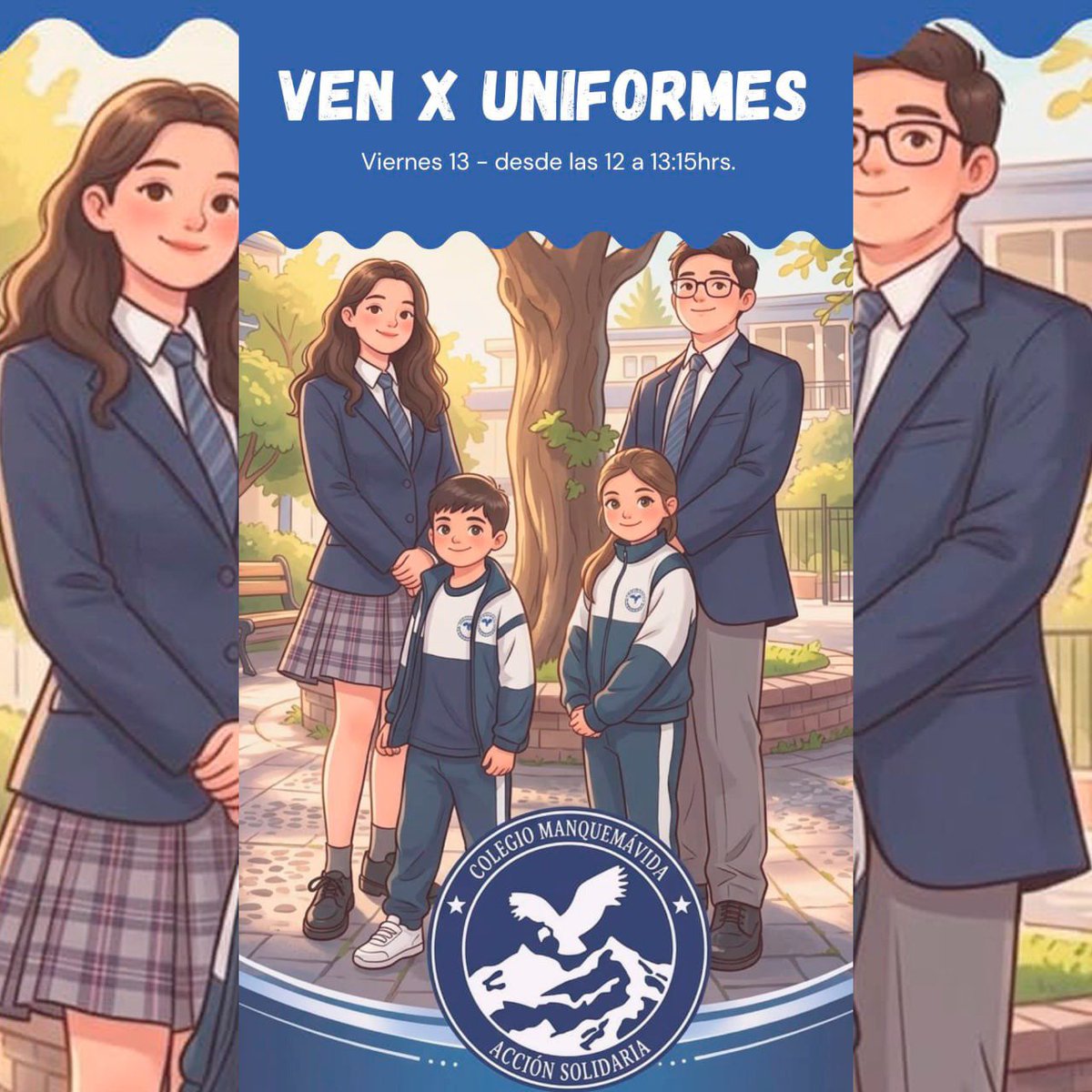 ♻️ ¡Segunda vida a nuestro uniforme!
Estimados padres y apoderados:
Para fomentar el reciclaje y el cuidado del planeta, los invitamos a retirar prendas de uniforme de segunda mano (remanentes del 2024) que estaremos regalando.