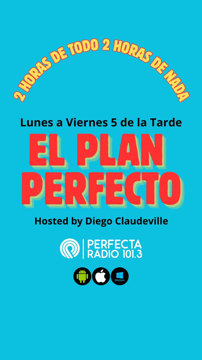 De 17 a 19 por 101.3 y ademas por streaminglocucionar.com/radio/perfecta conduce <a href="/DClaudeville/">Diego Claudeville 📻</a>
