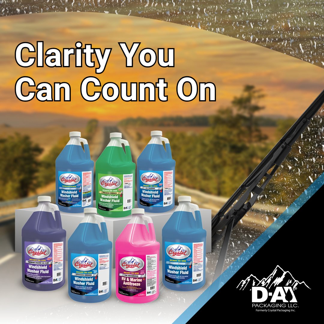 Introducing Crystal Windshield Washer Fluid – your clear, clean choice for every season. Engineered for performance, clarity, and convenience, Crystal Windshield Fluid is available now in bulk and pallet options. Contact us today! ow.ly/Bvxf50Ysoru