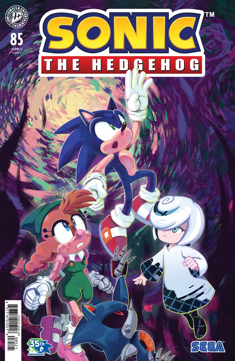 IDWPublishing's tweet image. In their quest to find #MetalSonic, the now-trapped Sonic, Belle, Motobud, and Sage discover that someone has used stolen Dr. Eggman tech to take control of creatures.

Sage and Belle must work together when Sonic becomes trapped.

#SonicTheHedgehog #85 is at comic shops!

#NCBD