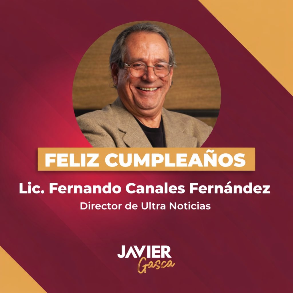 Hoy reconocemos la trayectoria y liderazgo de <a href="/FerCanalesF/">Fernando Canales F</a>, Director de <a href="/Ultrapuebla/">Ultra Noticias Puebla</a>.

Le deseamos un año lleno de salud, éxitos y nuevos logros profesionales. ¡Feliz cumpleaños! 🎉