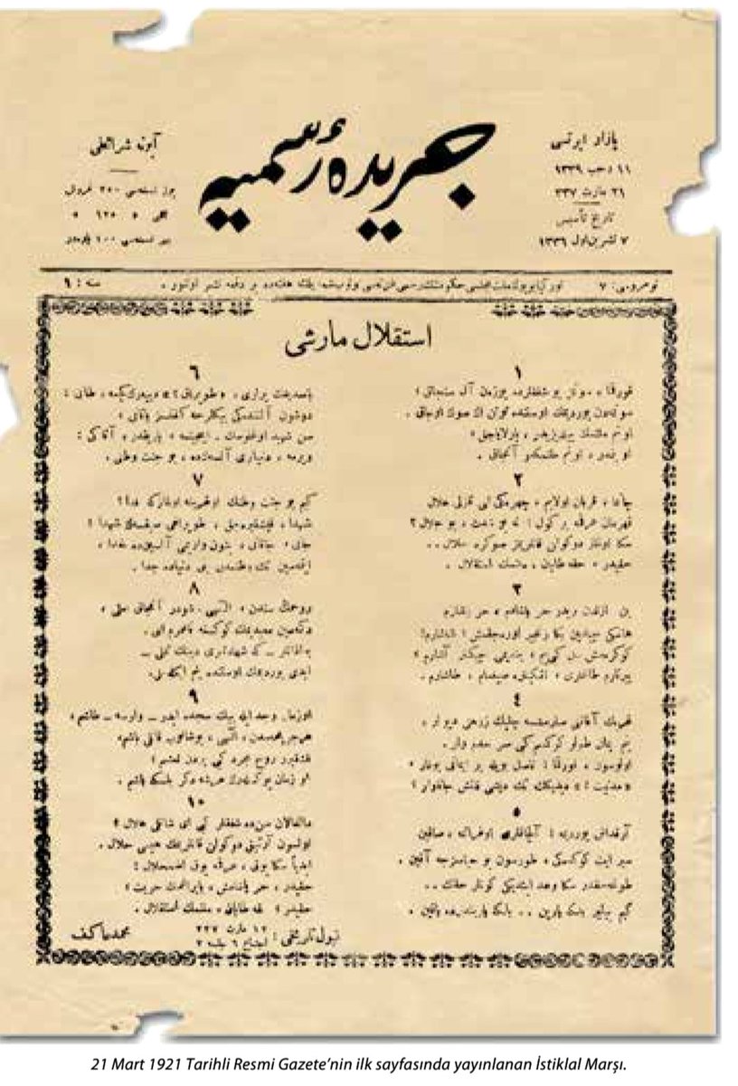 keskinrasit's tweet photo. İstiklâl Marşı'nda şehitler seslenir bayrağa, askere, Allah'a.
Bir ayetin mealidir baştan sona:
"La tahzen, innallahe me'ana…" (Tevbe 40).
Hüzünlenme, endişelenme, korkma Allah bizimledir.

12 Mart 1921 #İstiklalMarşı'mızın TBMM tarafından Millî Marş olarak kabul edildiği tarihtir.
"Ebediyen sana yok, ırkıma yok izmihlâl"
#İstiklalMarşı105Yaşında