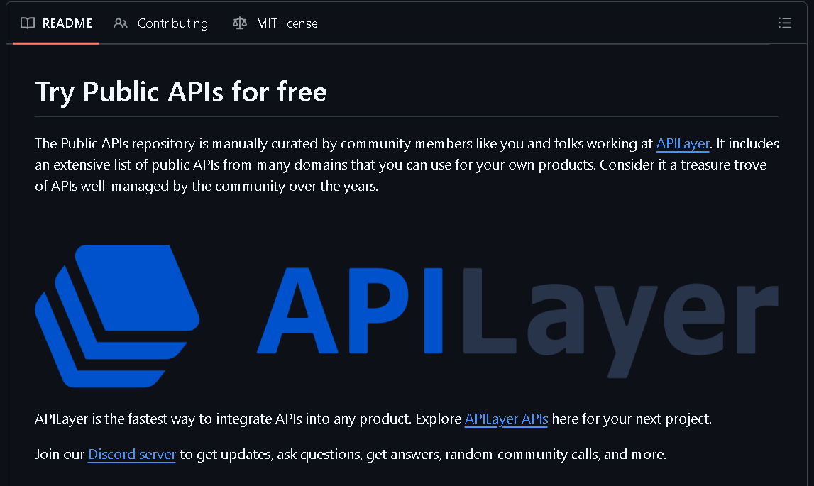 0x_kaize's tweet photo. The DUDES built a repository of free APIs for ALMOST EVERYTHING

They somehow miraculously managed to collect more than 300,000 APIs, and it's absolutely FREE

With this collection, you can build absolutely any app

There are APIs that few people know about, instead people use popular paid analogues. WHY?!

There's a section with finance, crypto, AI, machine learning, government data, geolocation, games, and even ANIME

I don't understand the people who pay for the API...