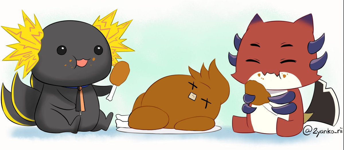 ⛓️ and 💢 eats Chicken 🐦‍⬛

#CrimzonMuze #PIHAKKASSO #ArtXel #HAKKITOS