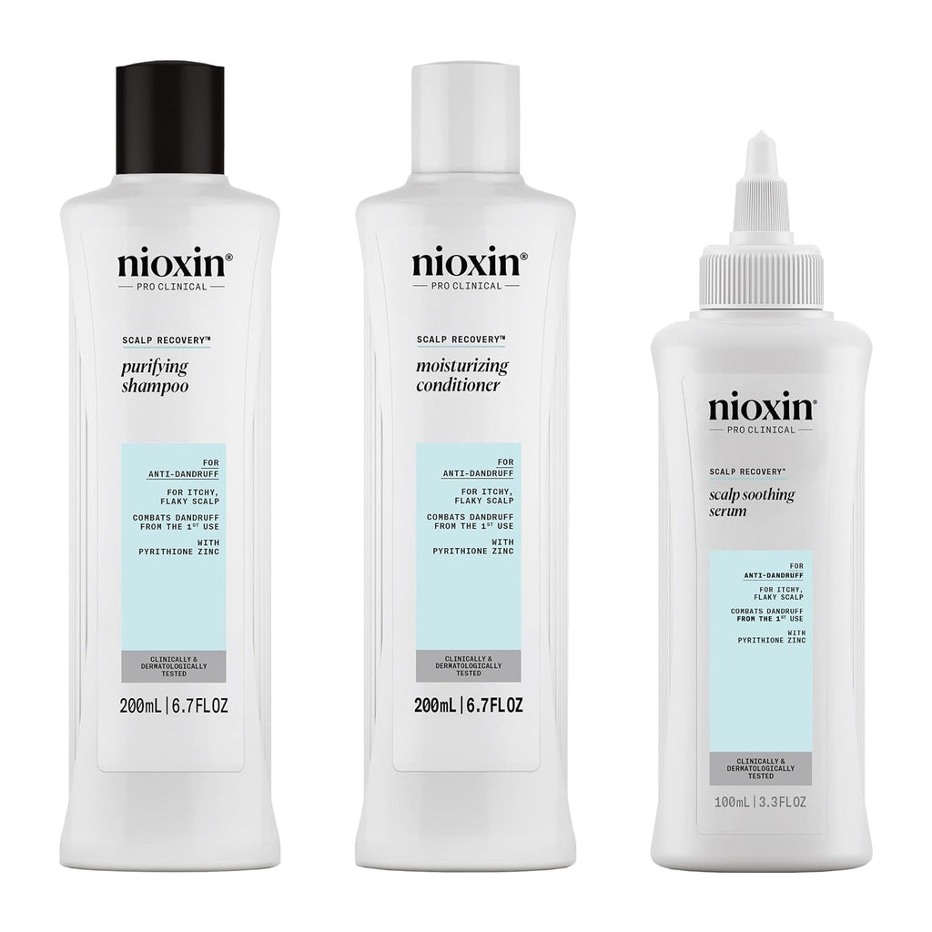 ShSalons's tweet photo. Say goodbye to dandruff &amp; hello to healthy hair! 🌿 The NIOXIN Scalp Recovery System Kit tackles dryness &amp; itchiness from the first use. Enhance your hair’s health &amp; maintain moisture balance for just $40.00. Get yours now: https://t.co/jWpVwTV19s #HairCare #Nioxin https://t.co/33szGG6niM