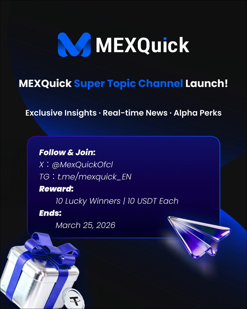 🫧MEXQuick Super Topic Channel Launch!🫧

We've just launched an exclusive super topic channel on Telegram, loaded with the latest news, in-depth discussions, and awesome perks!

🔥How to join
1⃣Follow our official Twitter  <a href="/MexQuickOfcl/">MEXQUICK</a>
2⃣Join the TG super topic channel: