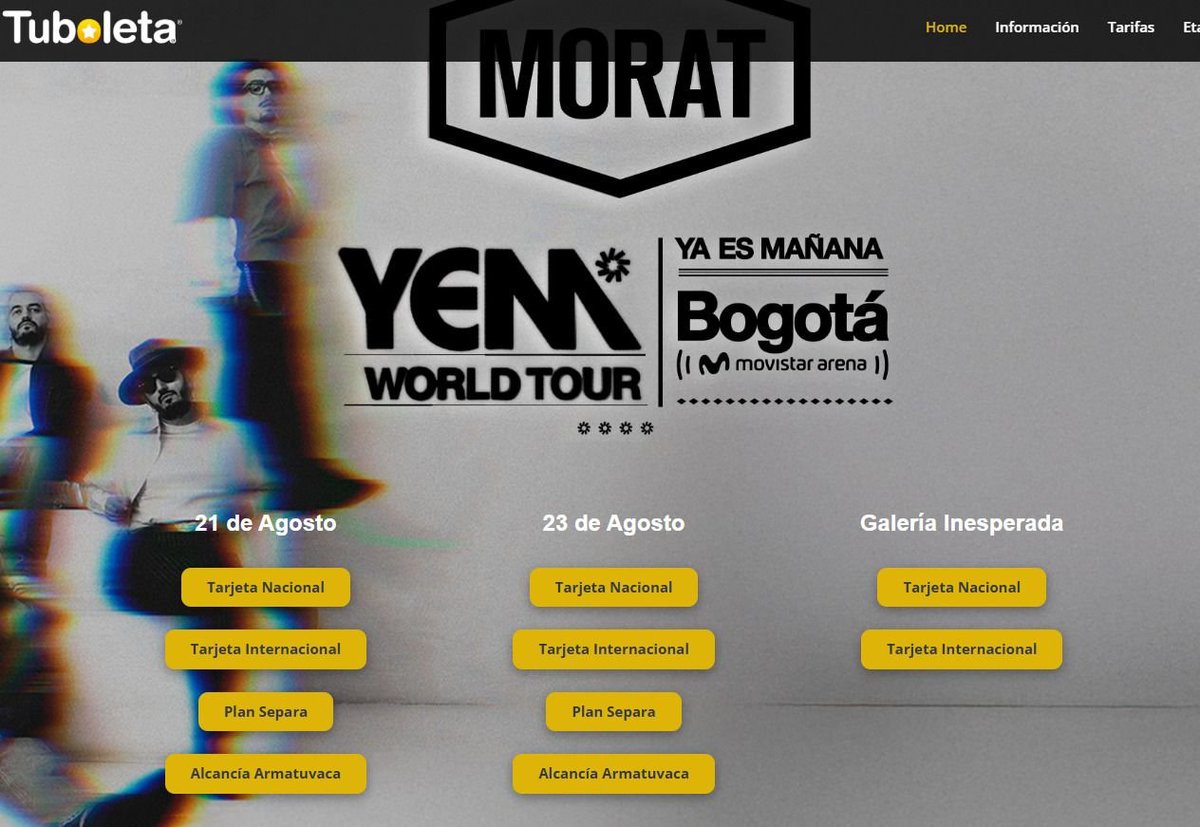 🎶¡Buenas noticias para el concierto de MORAT! 🎶  
Ya habilitaron la opción ArmaTuVaca para comprar las entradas.   
Esto significa que ahora pueden ir pagando y asegurar las boletas más fácil para el concierto.  
Si estaban esperando esta opción, ¡ya está disponible! 💛.