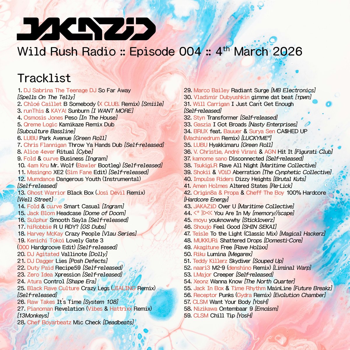 JAKAZiD's tweet photo. tracklist below or in plain text at:
https://t.co/S6rFiYdvog https://t.co/OsZiQVbfIb