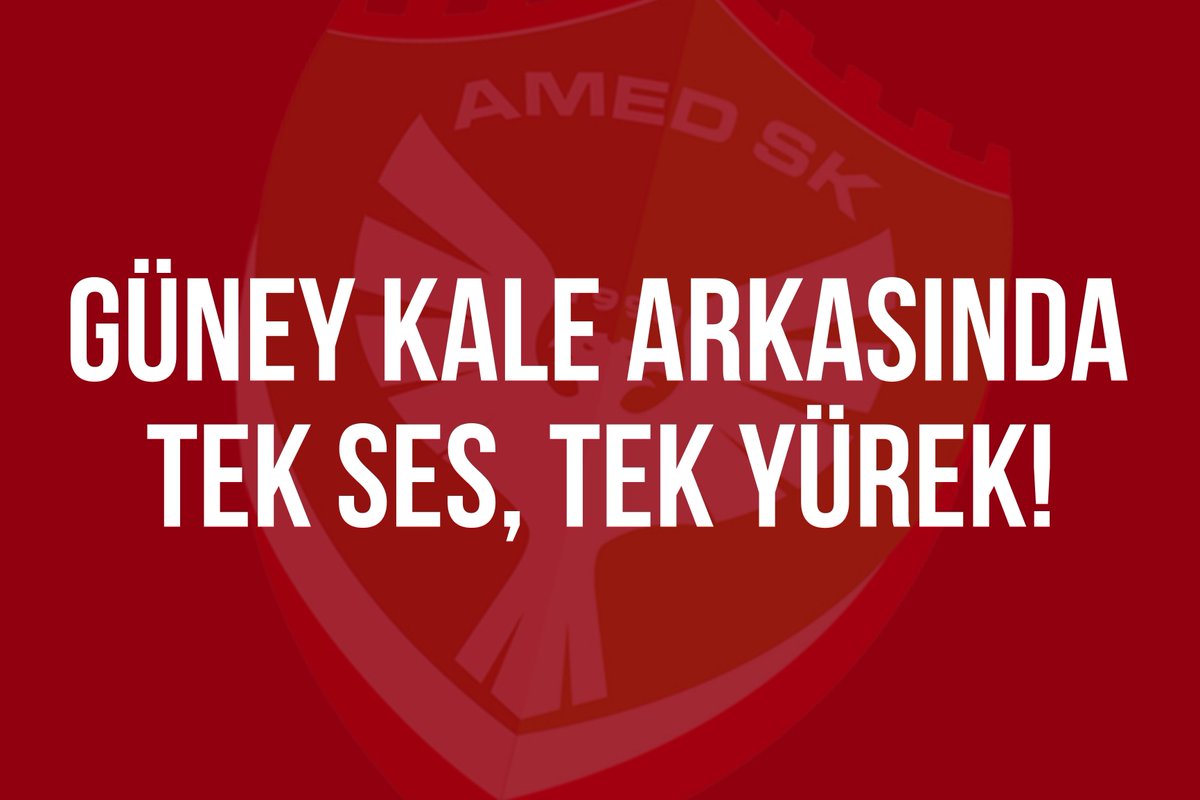 Şampiyonluk yolunda seferberlik ilan ediyor; amasız fakatsız tüm taraftar gruplarımızı Güney Kale Arkası'na davet ediyoruz.

Barikat pankartımızı indiriyor sadece Amedspor pankartı altında her şey eşit tek tribün çağrısı yapıyoruz!