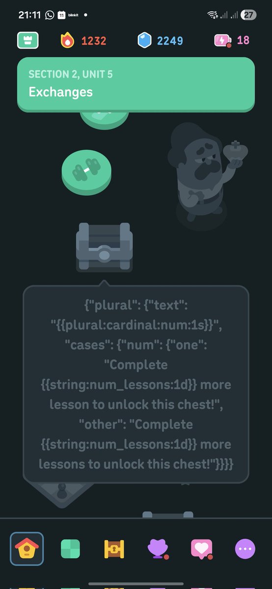 notaaronpacheco's tweet photo. @duolingo found this bug? Can I get super for a year now? https://t.co/p6j81aJK2p